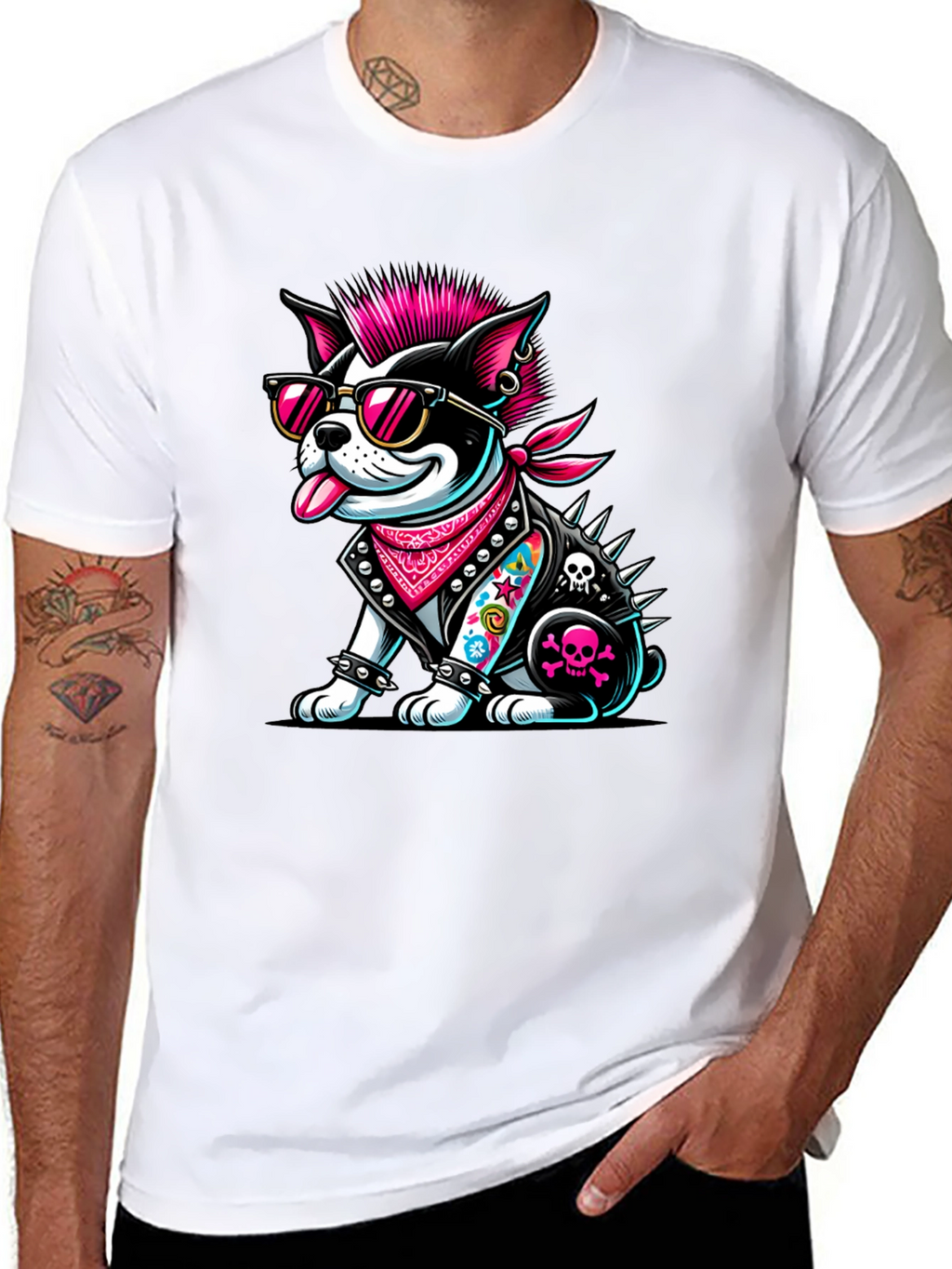 Punk Dog T-Shirt: Rocker Puppy Tee