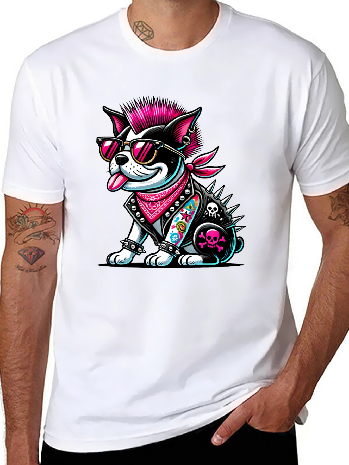 Punk Dog T-Shirt: Rocker Puppy Tee