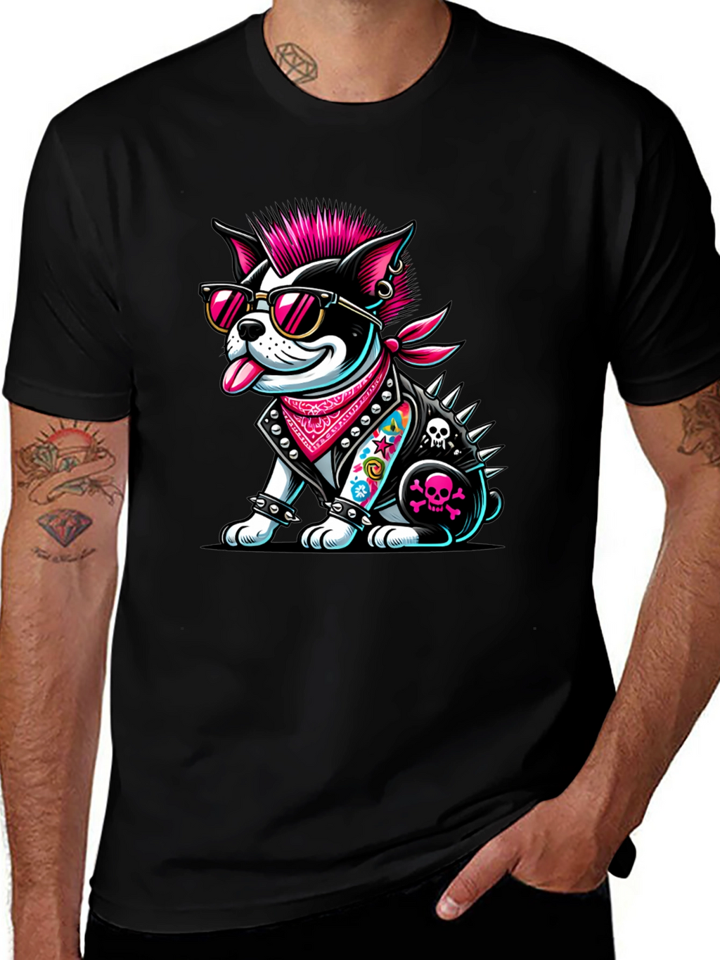 Punk Dog T-Shirt: Rocker Puppy Tee