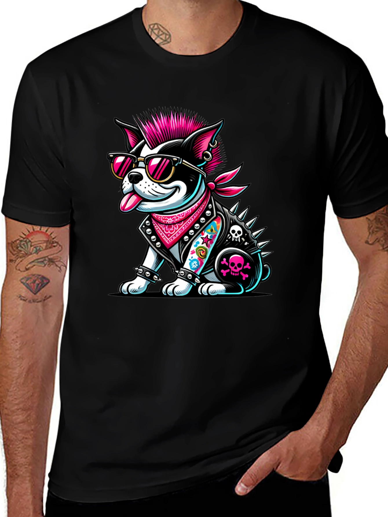 Punk Dog T-Shirt: Rocker Puppy Tee