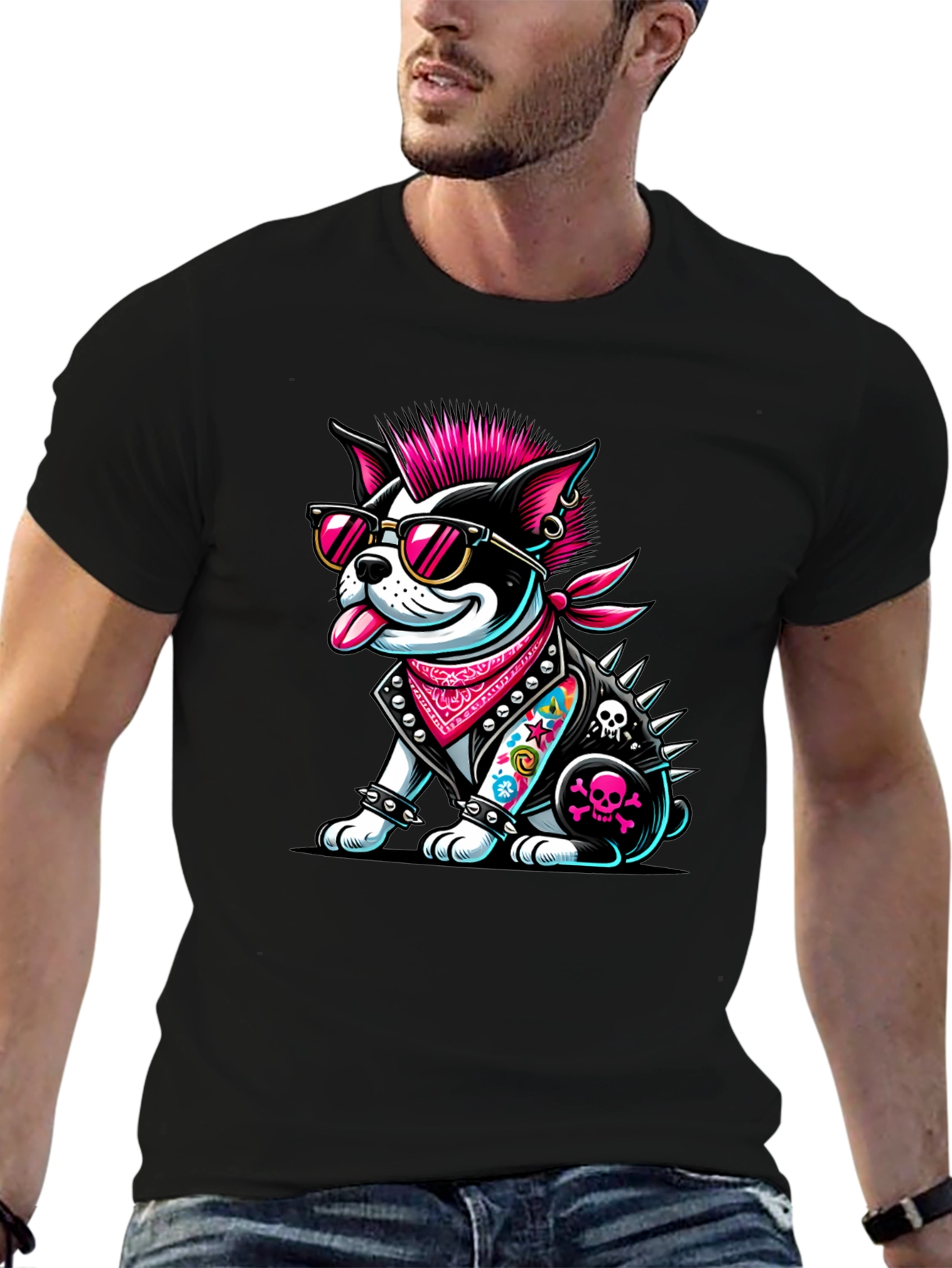 Punk Dog T-Shirt: Rocker Puppy Tee