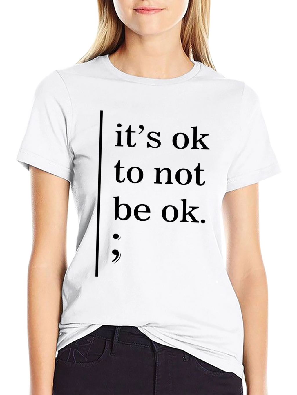 Its Ok To Not Be Ok Black Tee Shirt
