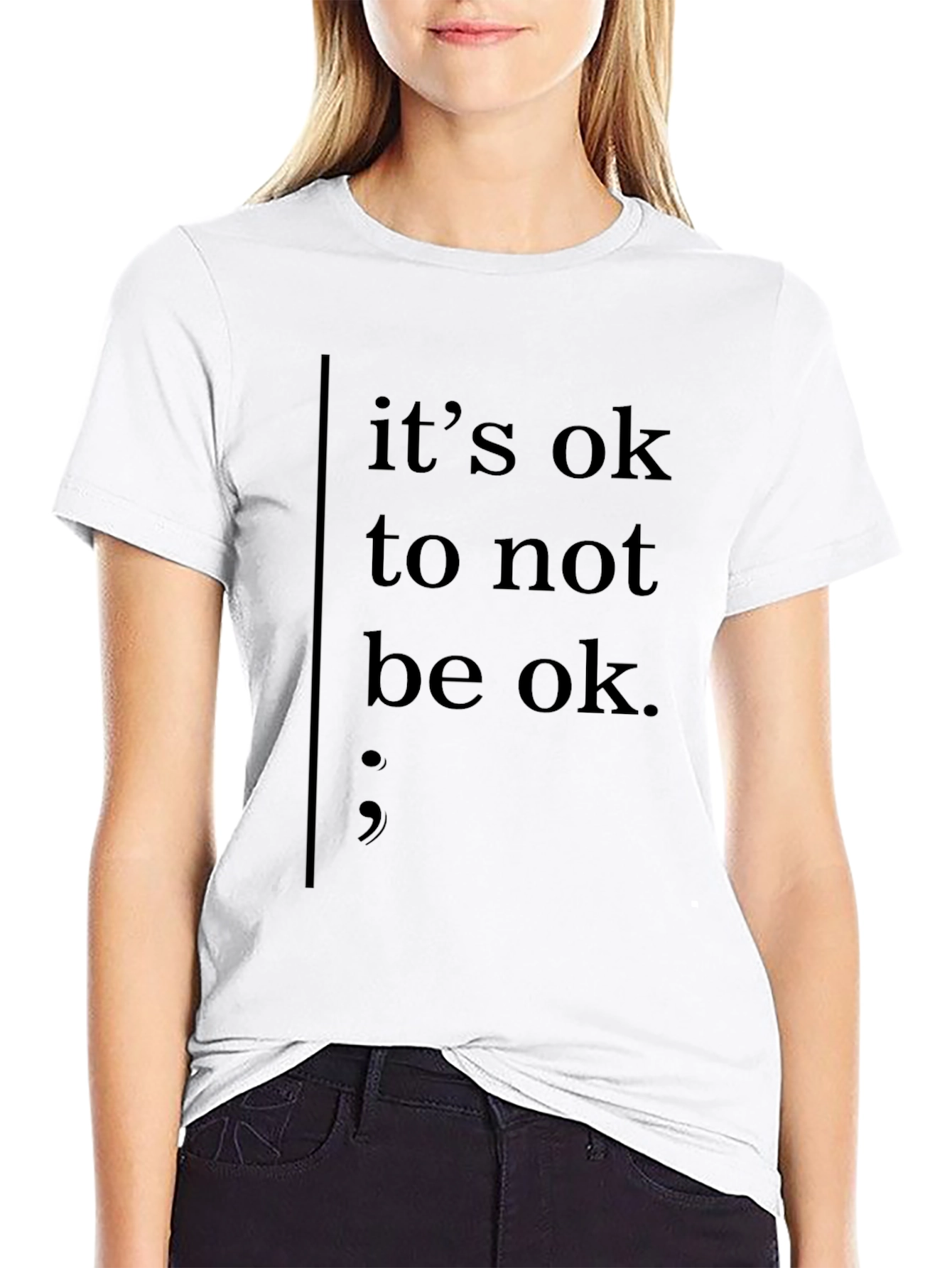 Its Ok To Not Be Ok Black Tee Shirt