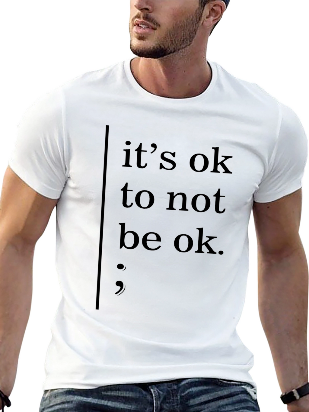 Its Ok To Not Be Ok Black Tee Shirt