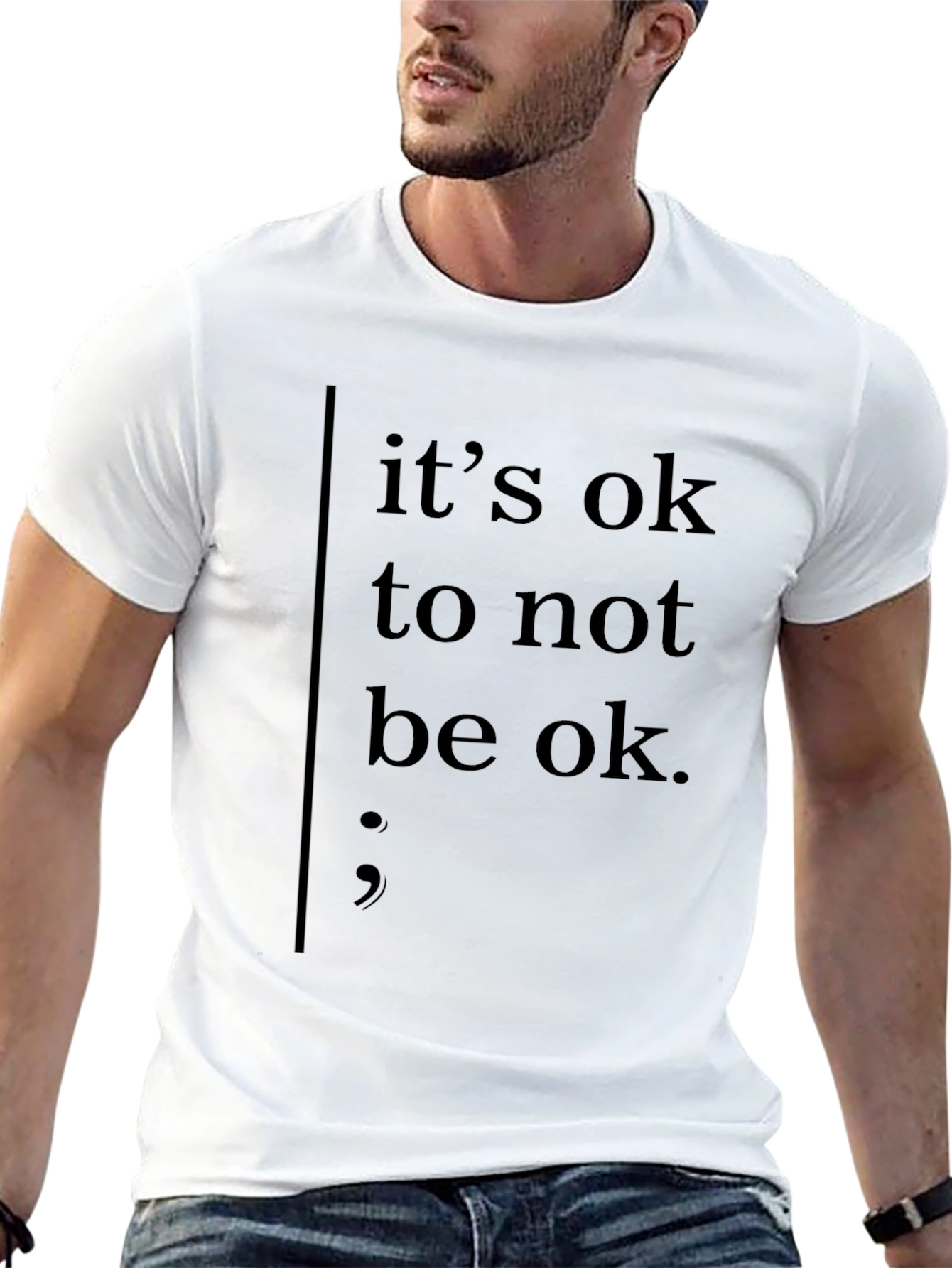 Its Ok To Not Be Ok Black Tee Shirt