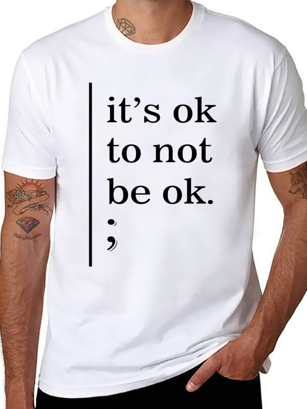 Its Ok To Not Be Ok Black Tee Shirt