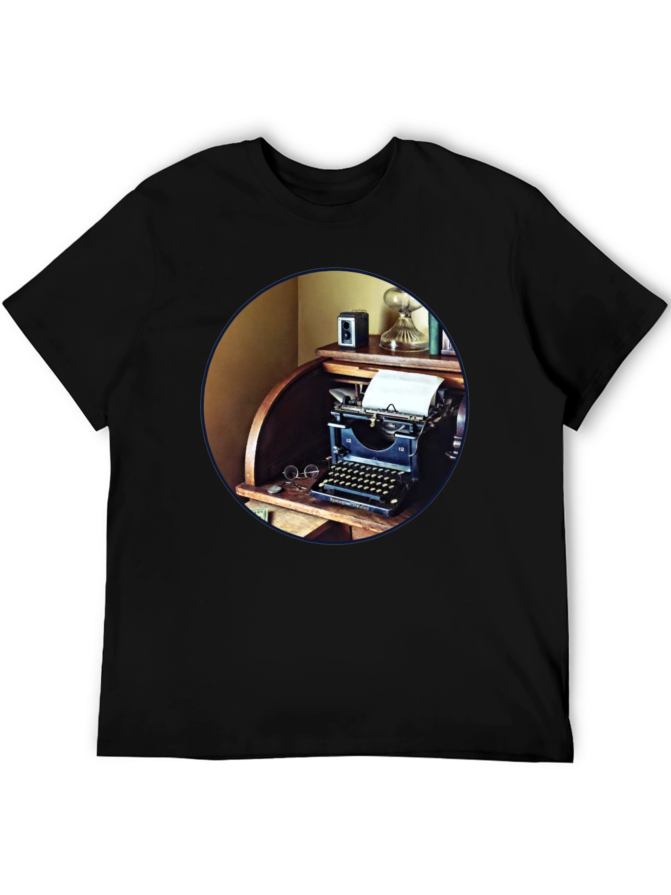 Vintage Typewriter T-Shirt - Retro Desk Design