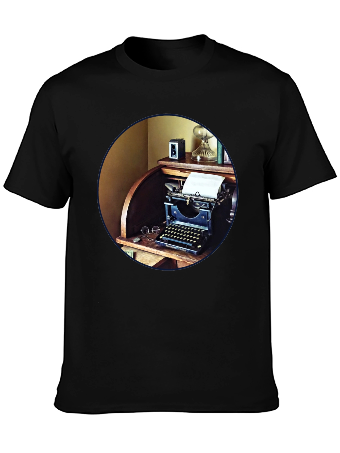 Vintage Typewriter T-Shirt - Retro Desk Design