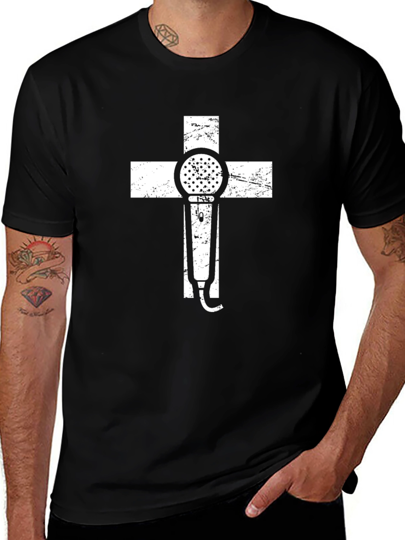 Microphone Cross Graphic Tee