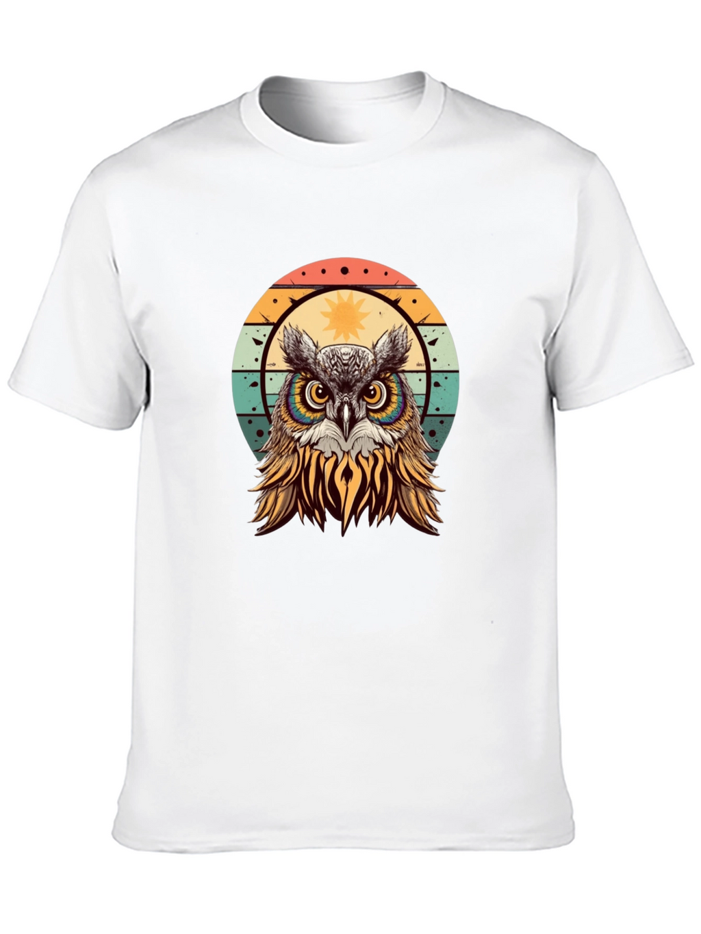 Retro Owl Graphic T-Shirt - Black
