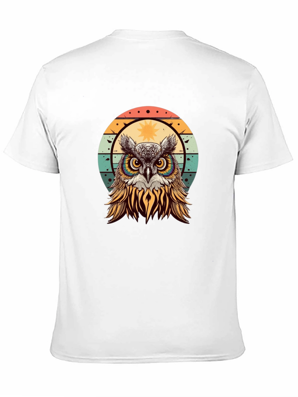 Retro Owl Graphic T-Shirt - Black