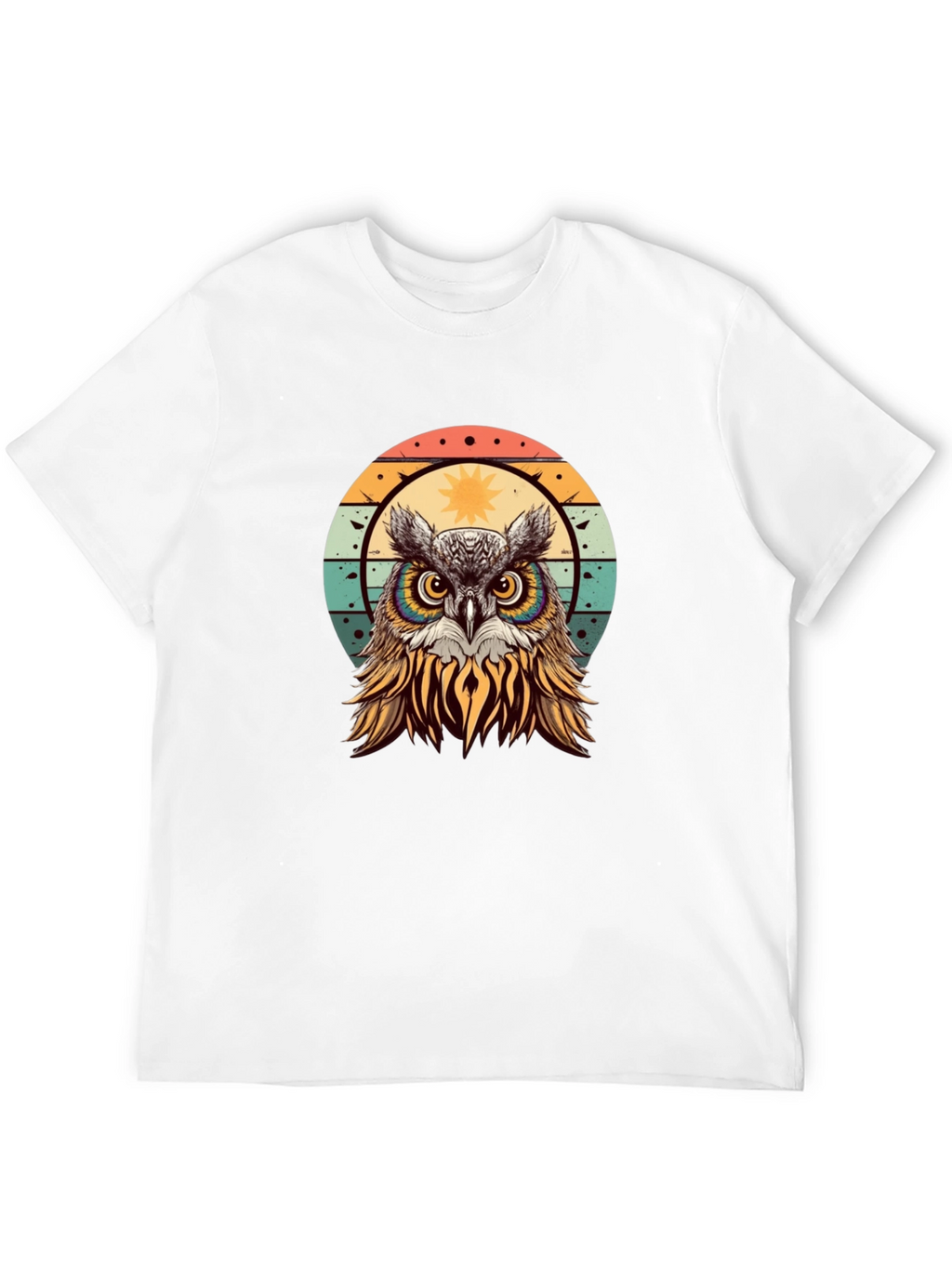 Retro Owl Graphic T-Shirt - Black