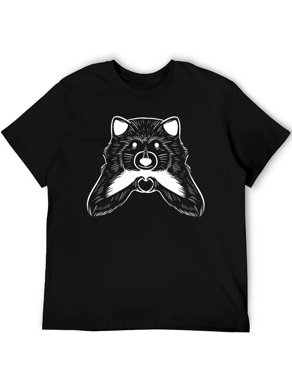 Raccoon Heart Hands Graphic T-Shirt