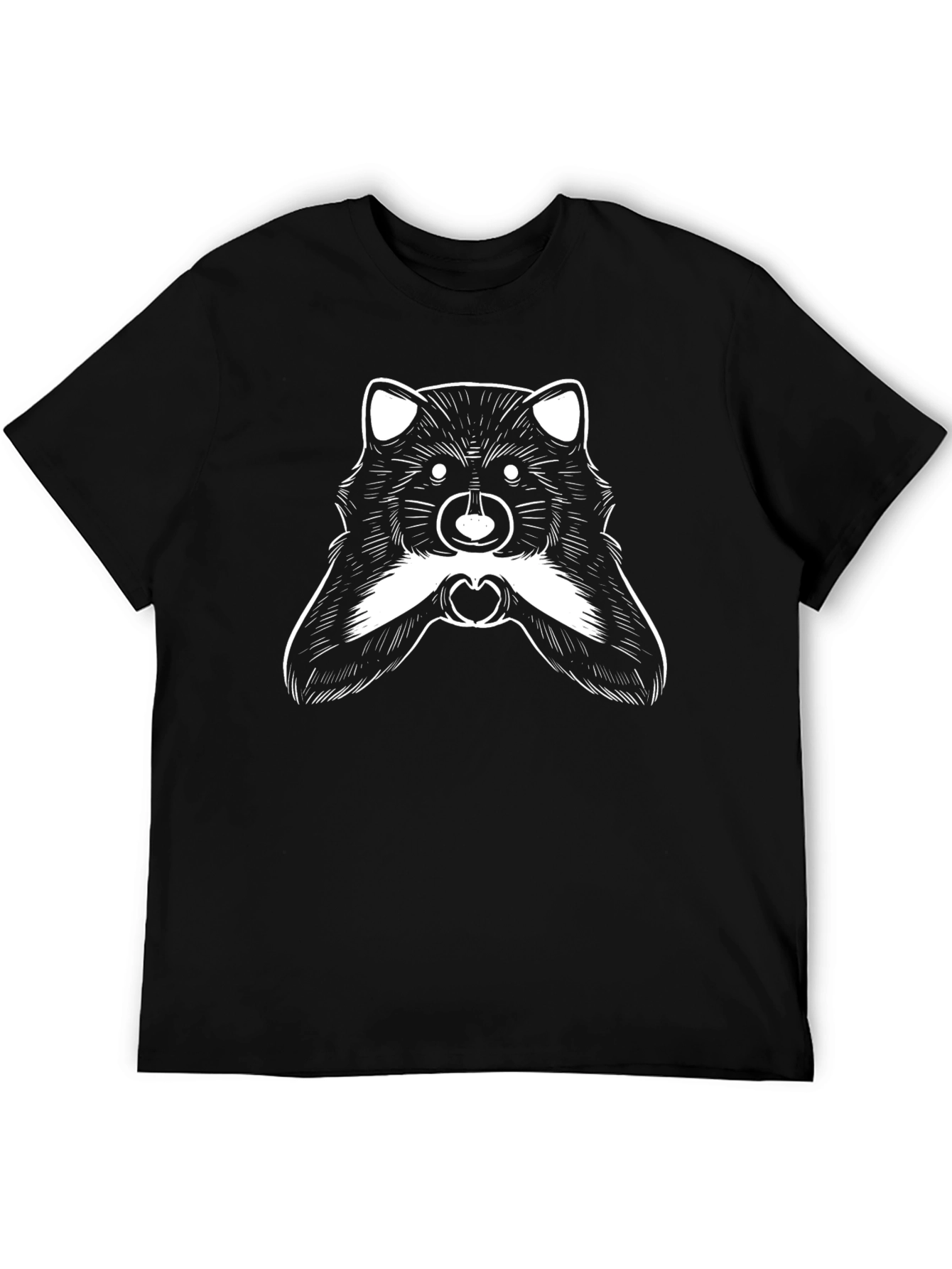 Raccoon Heart Hands Graphic T-Shirt