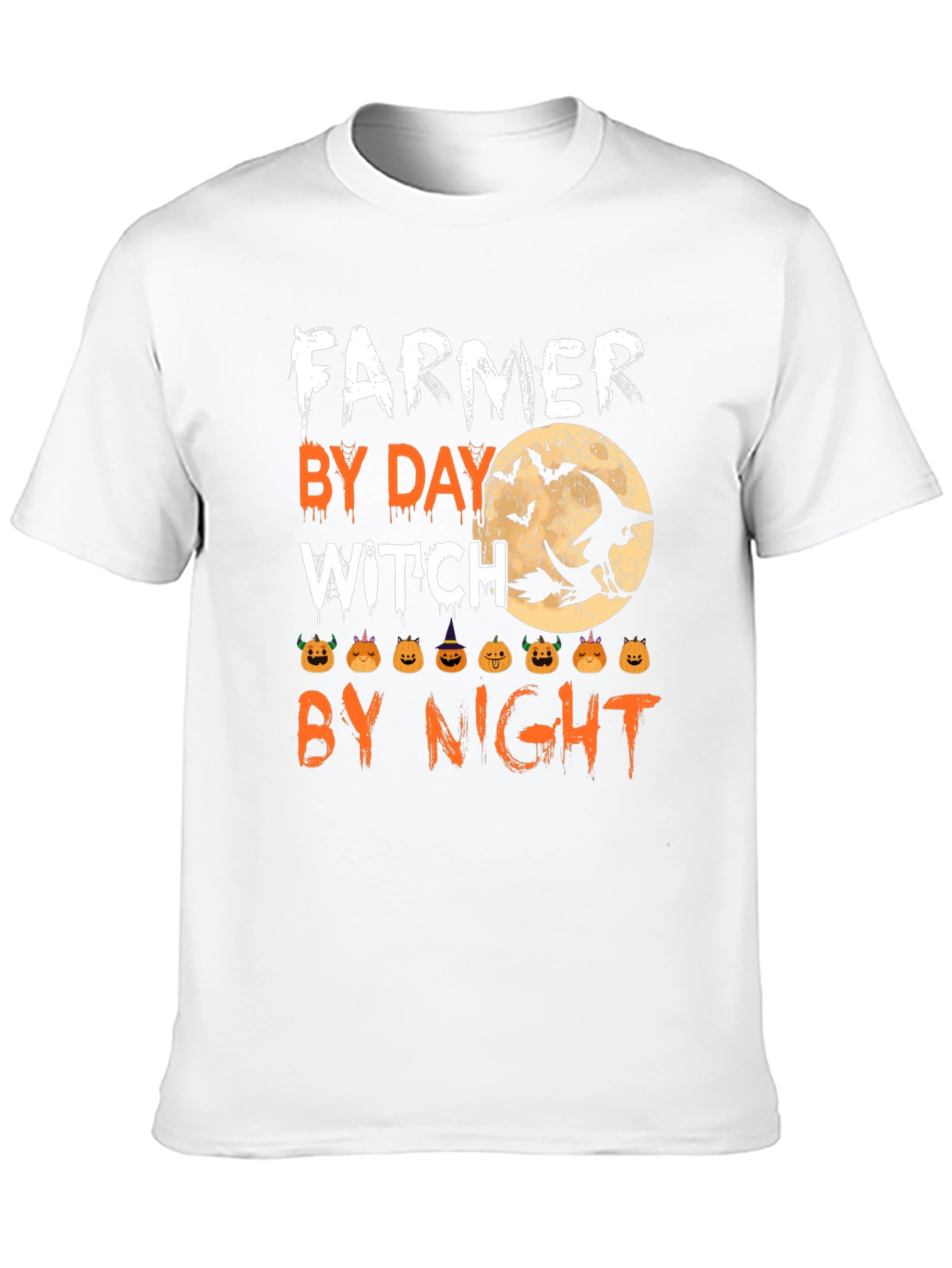 Farmer By Day Witch By Night Halloween T-Shirt