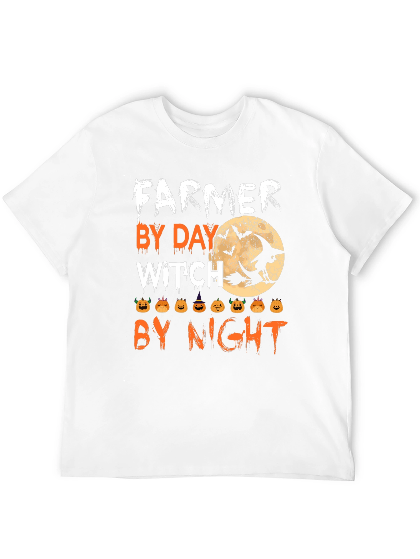 Farmer By Day Witch By Night Halloween T-Shirt