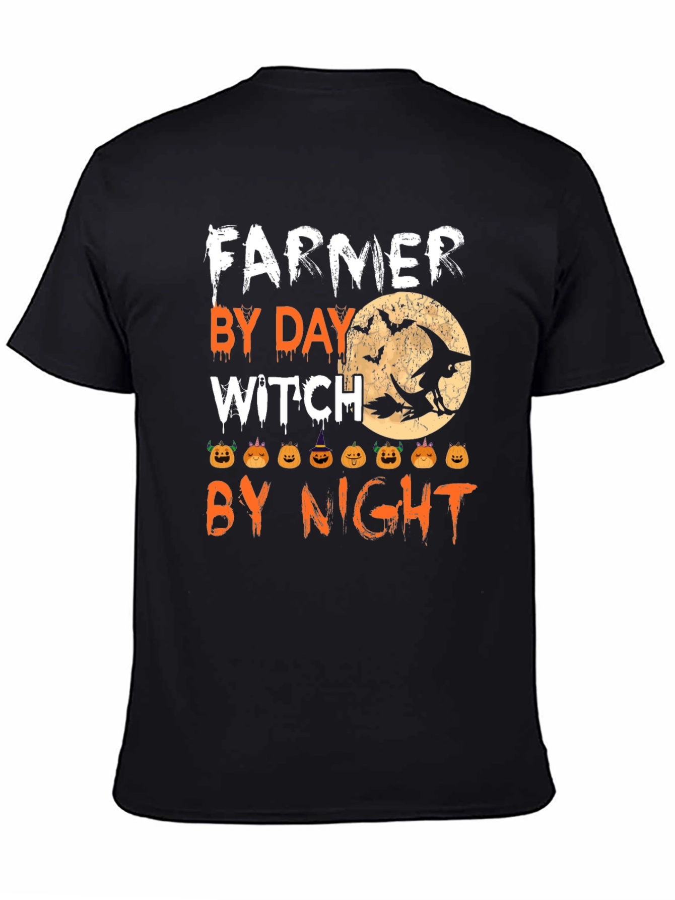 Farmer By Day Witch By Night Halloween T-Shirt