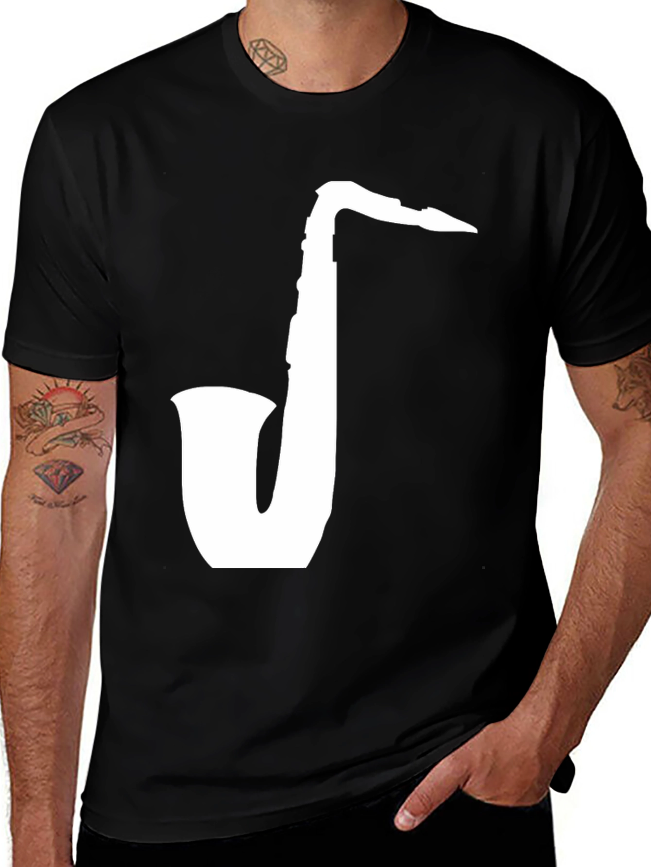Saxophone Graphic Tee - Cool Music Lover Shirt