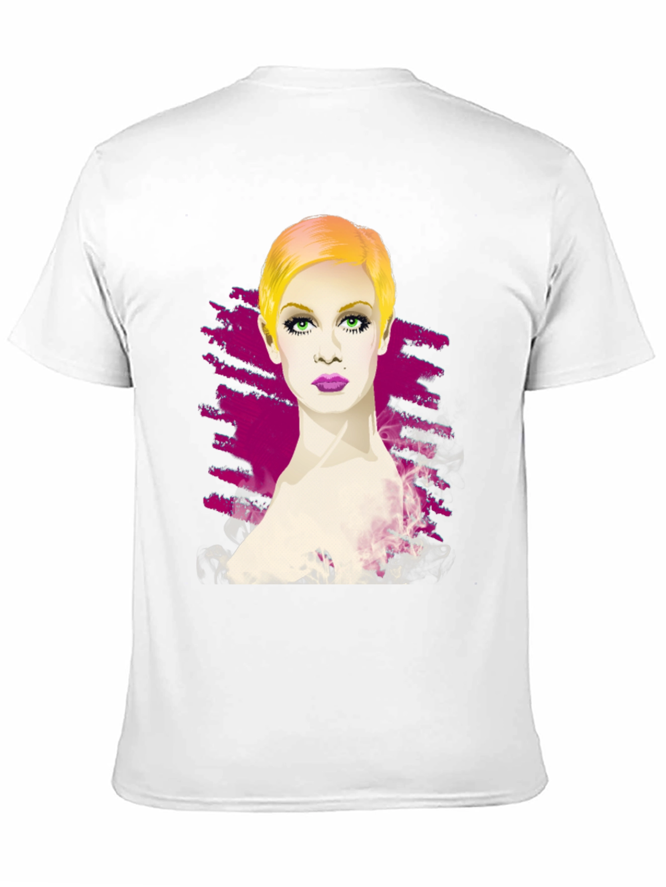 Twiggy Portrait Graphic Tee - Stylish Black T-Shirt