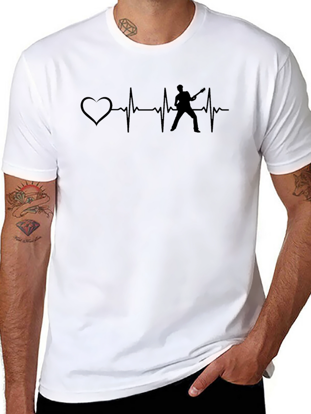 Heartbeat Guitarist T-Shirt - Music Lover Tee