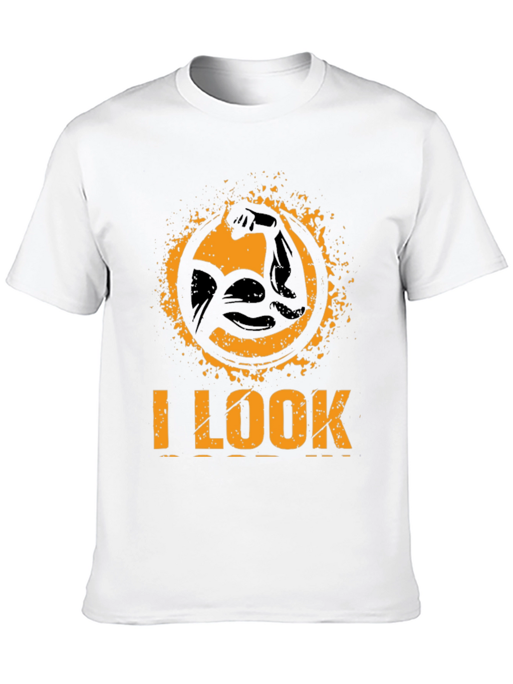 I LOOK STRONG Black Graphic T-Shirt