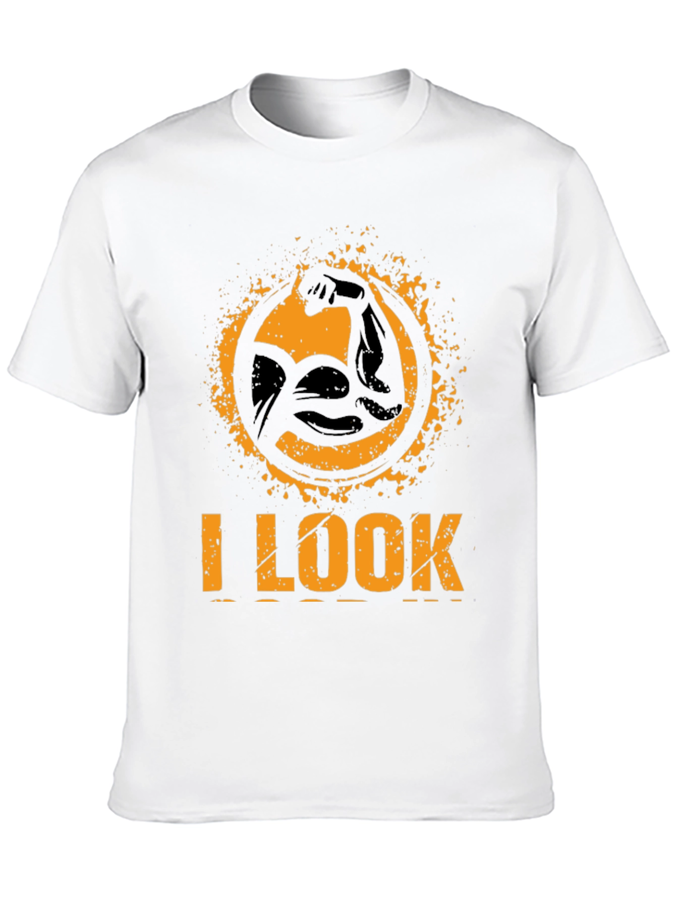 I LOOK STRONG Black Graphic T-Shirt