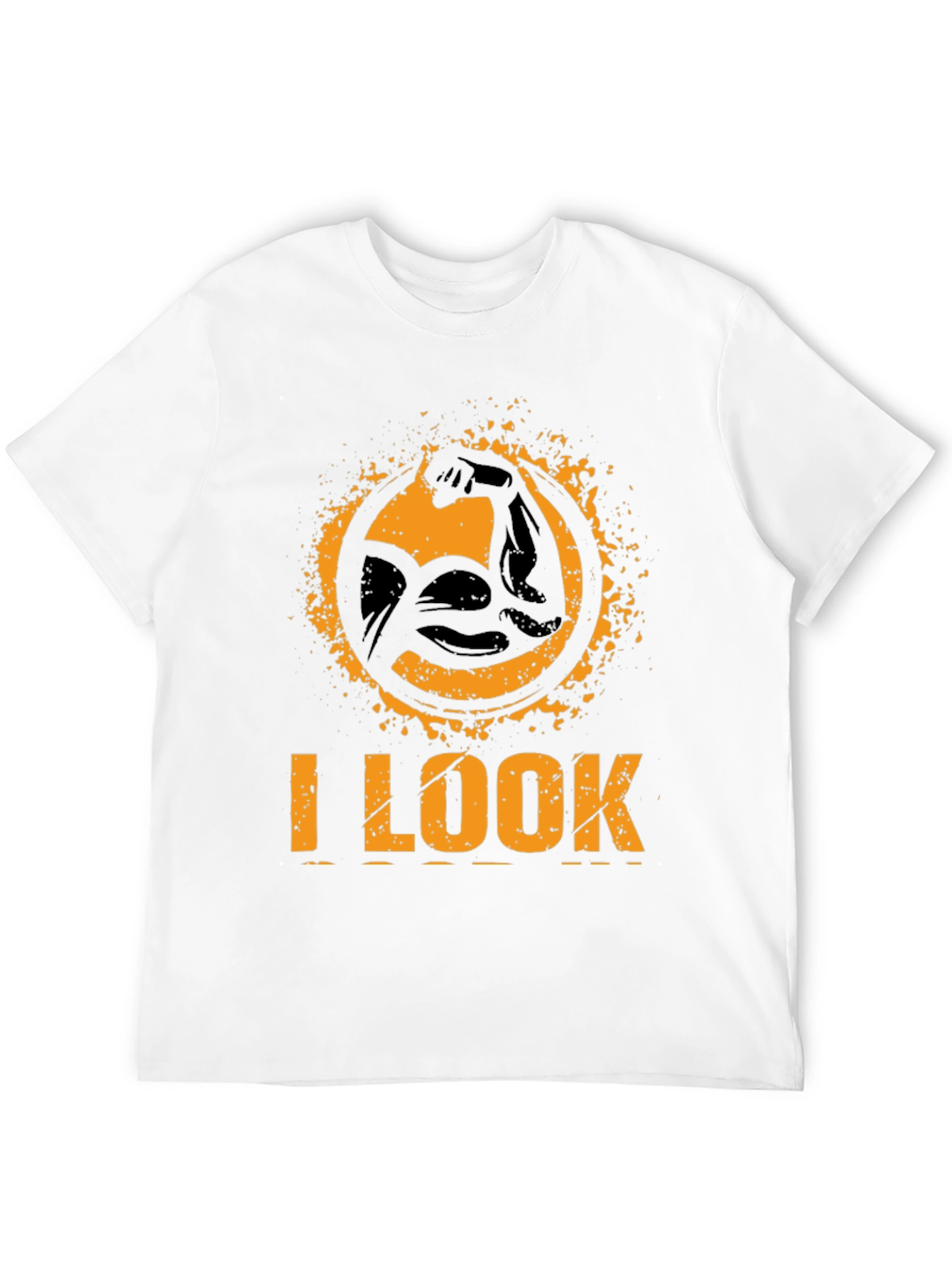 I LOOK STRONG Black Graphic T-Shirt