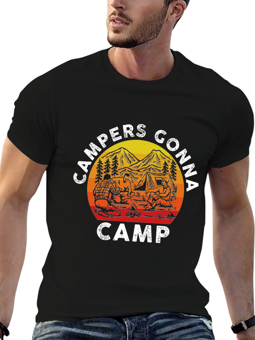 Campers Gonna Camp T-Shirt - Black