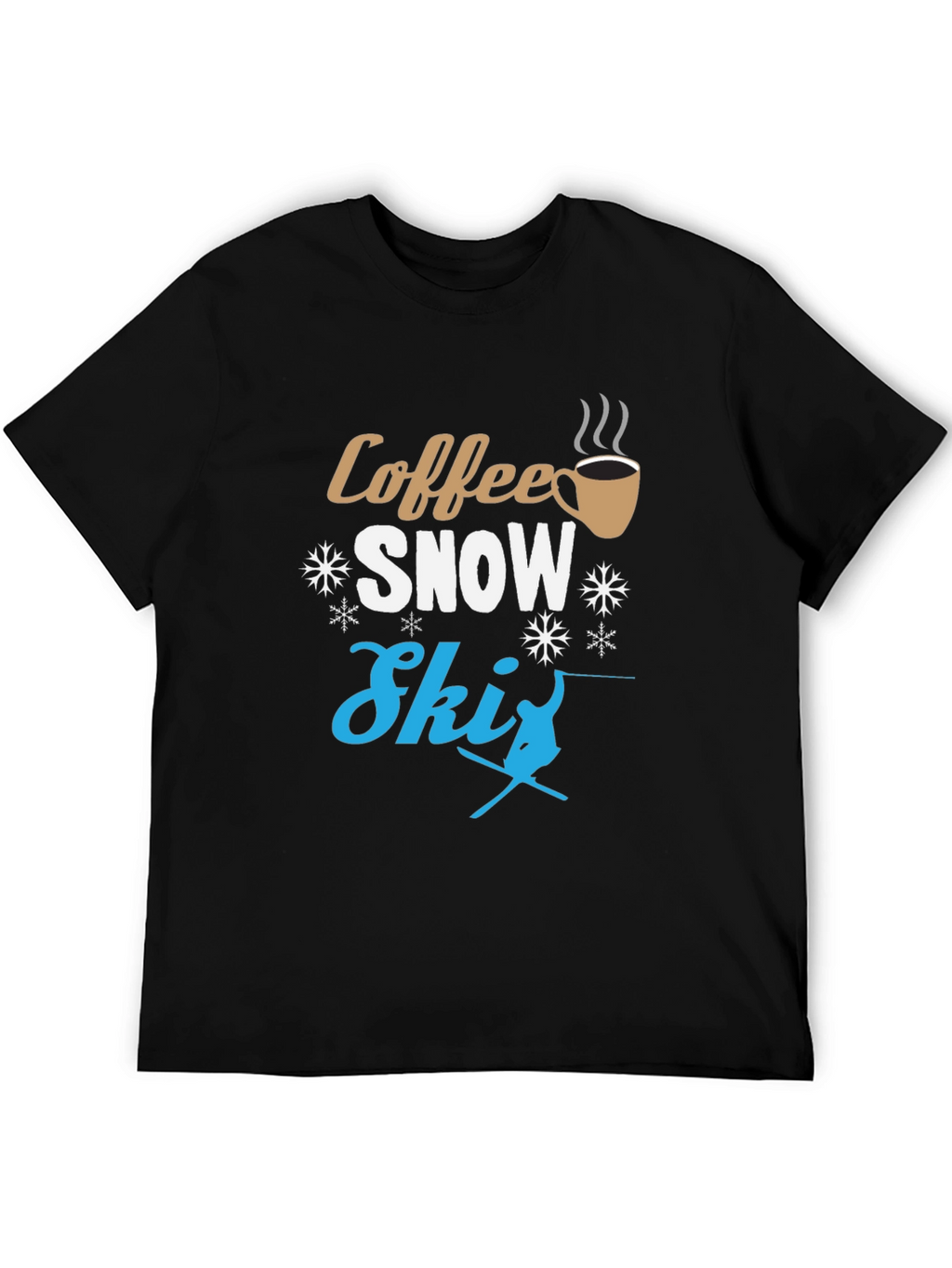 Coffee Snow Ski Graphic T-Shirt