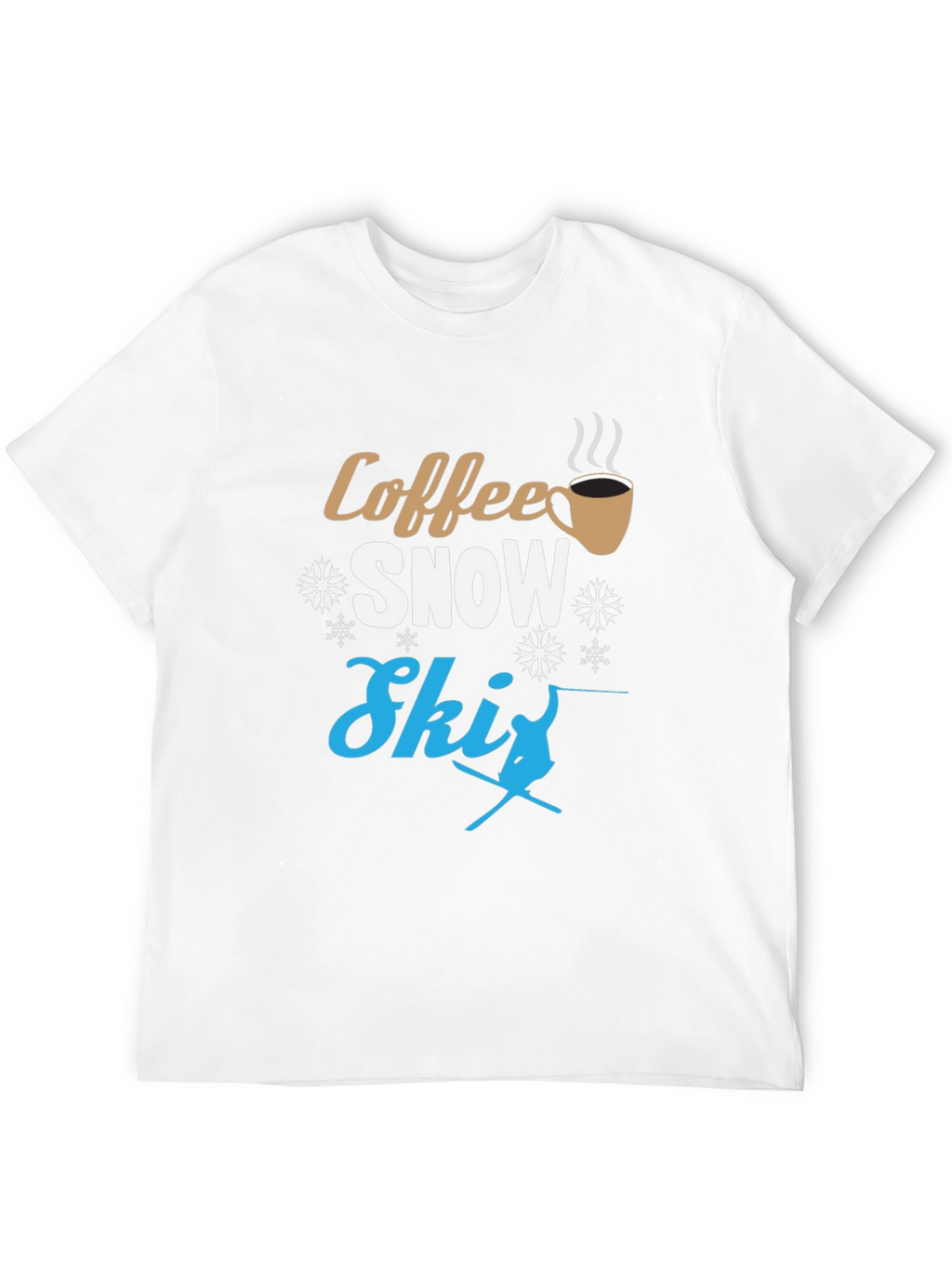 Coffee Snow Ski Graphic T-Shirt