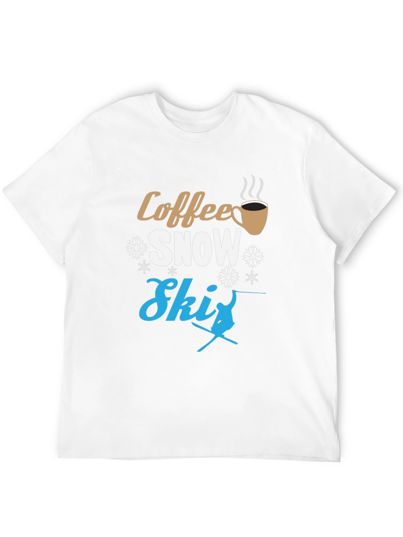 Coffee Snow Ski Graphic T-Shirt