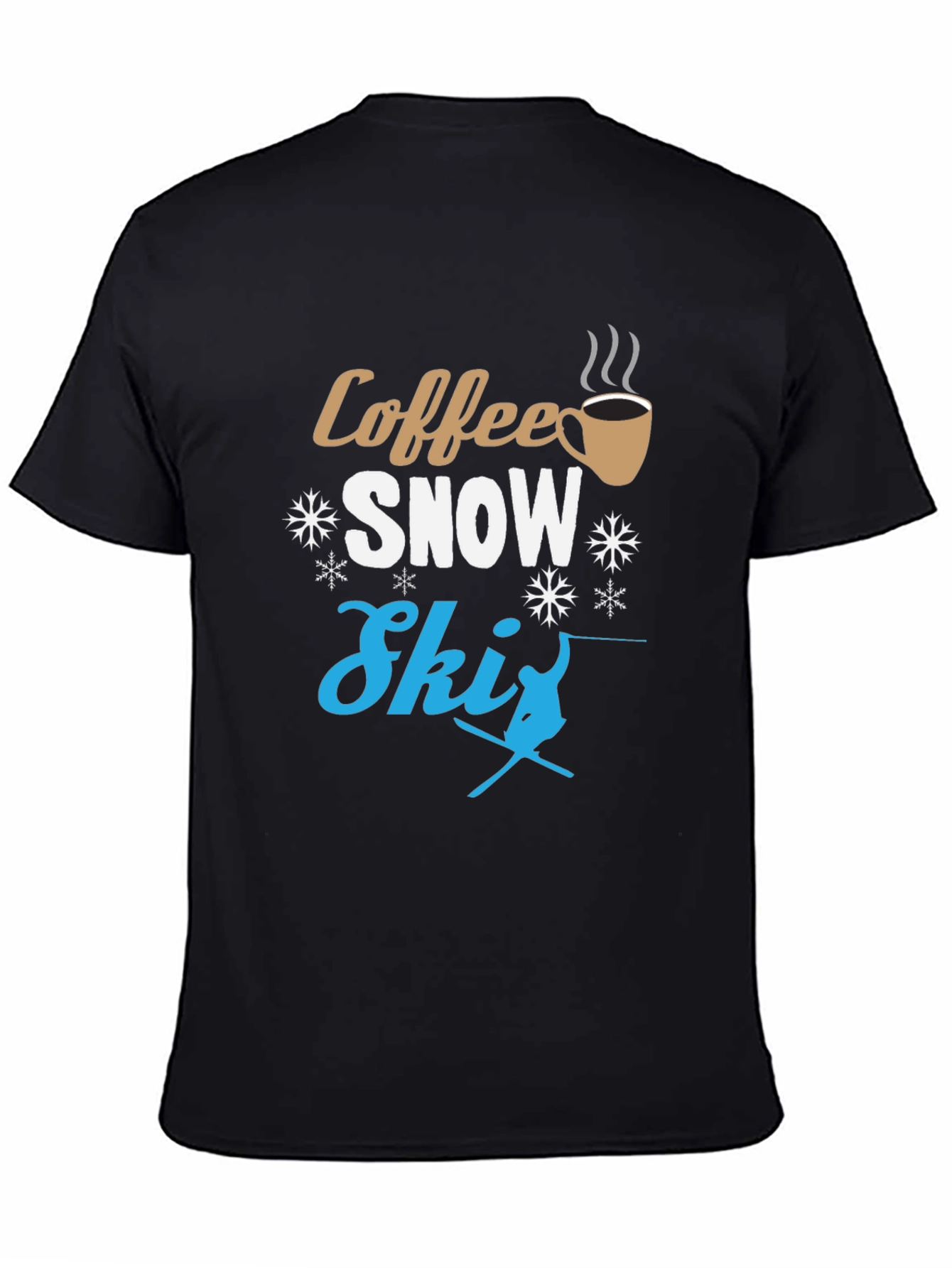 Coffee Snow Ski Graphic T-Shirt