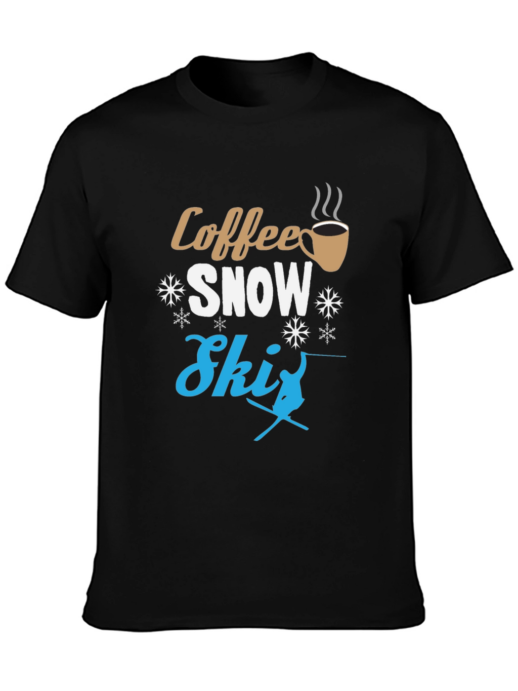 Coffee Snow Ski Graphic T-Shirt