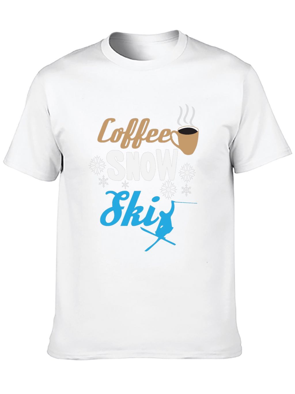 Coffee Snow Ski Graphic T-Shirt