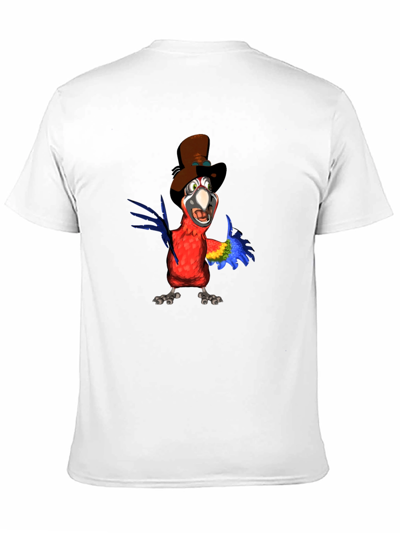 Parrot Cartoon Graphic Tee - Black