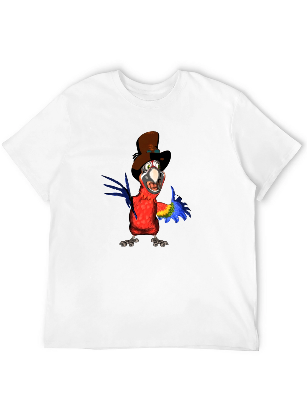 Parrot Cartoon Graphic Tee - Black
