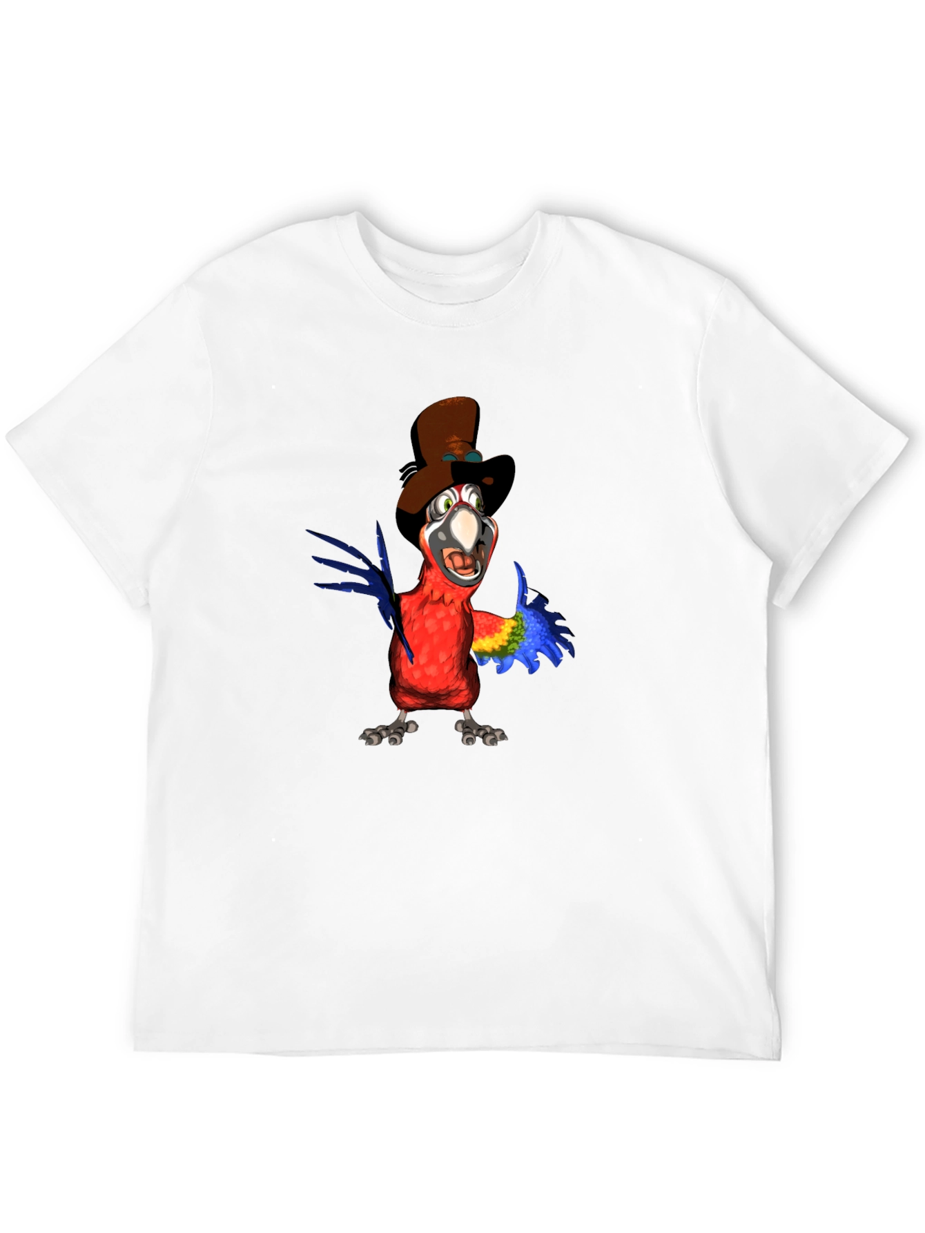 Parrot Cartoon Graphic Tee - Black