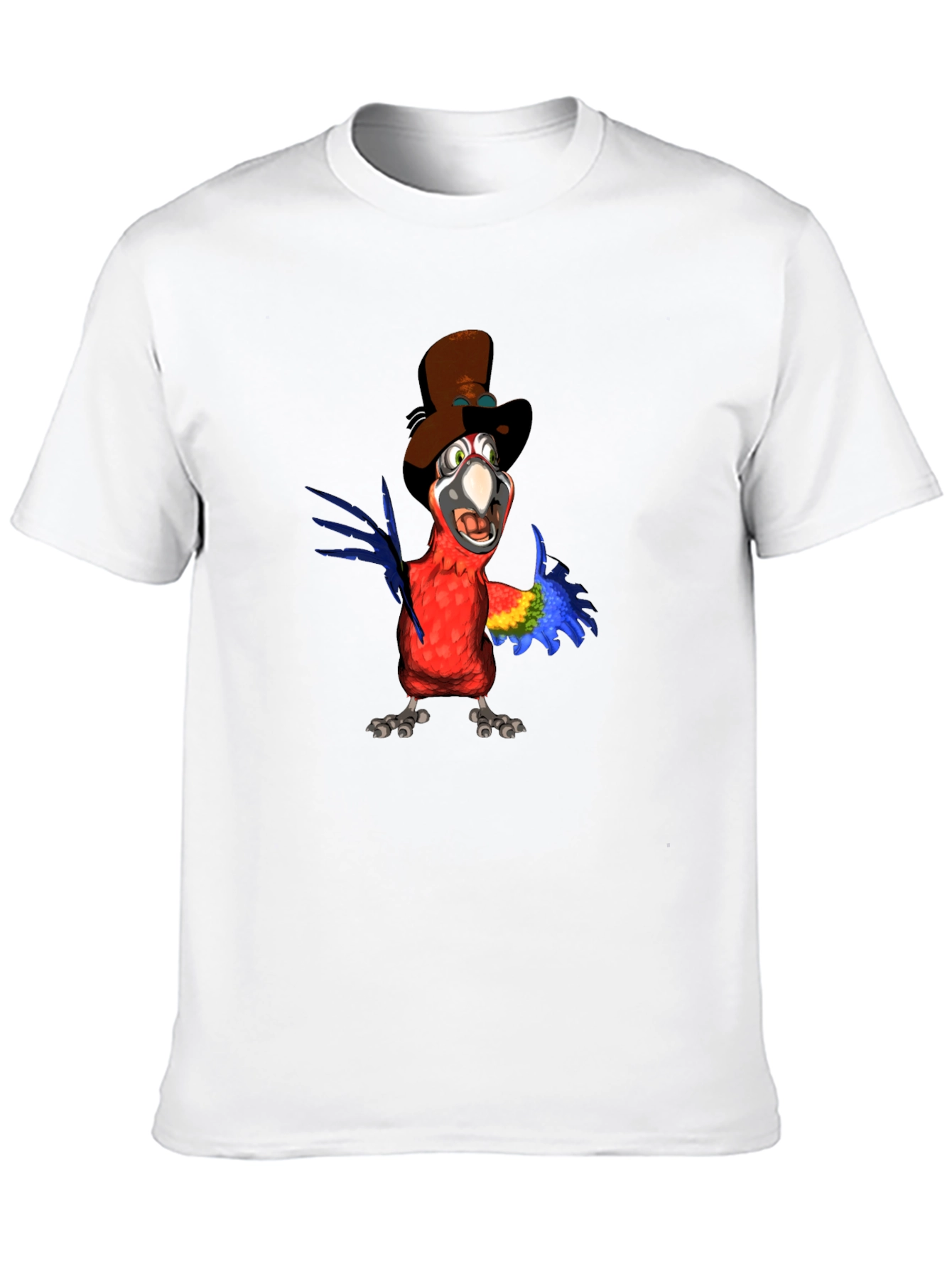 Parrot Cartoon Graphic Tee - Black