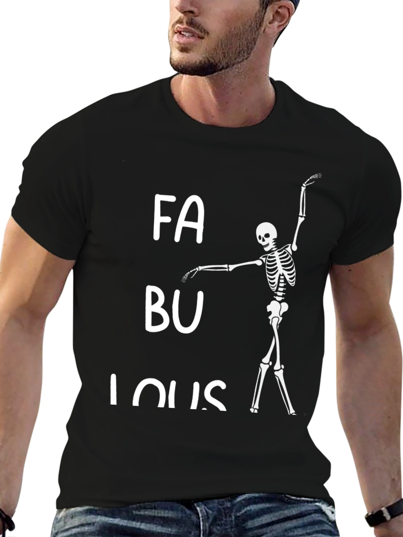 Fabulous Skeleton Graphic Tee - Black