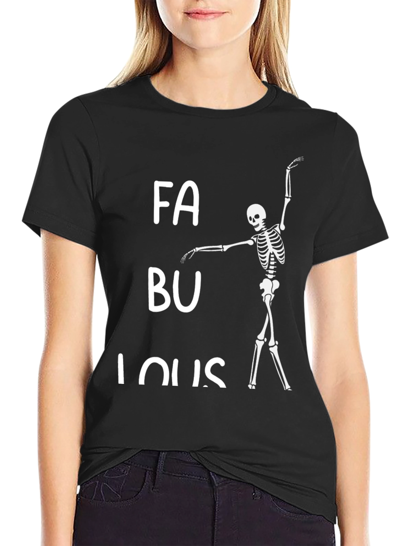 Fabulous Skeleton Graphic Tee - Black