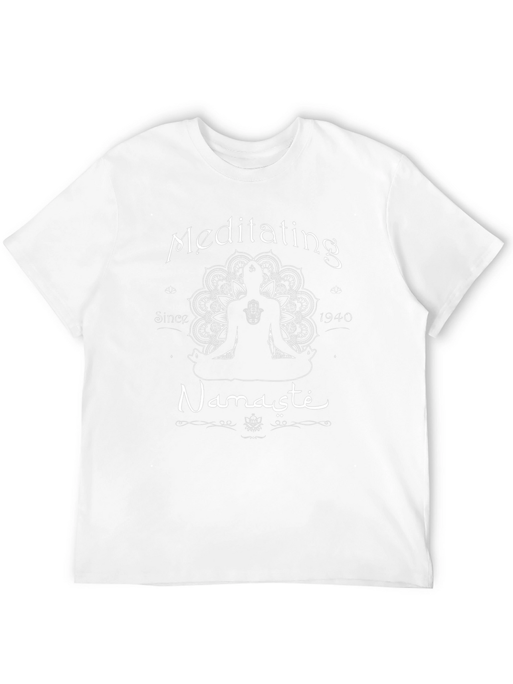 Meditating Namaste Graphic Tee - Black Cotton Blend
