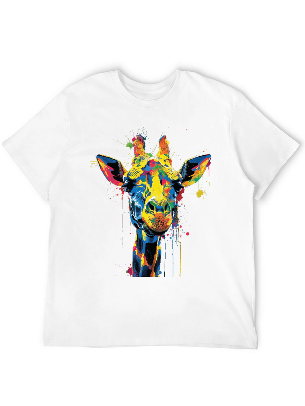 Colorful Giraffe Graphic T-Shirt