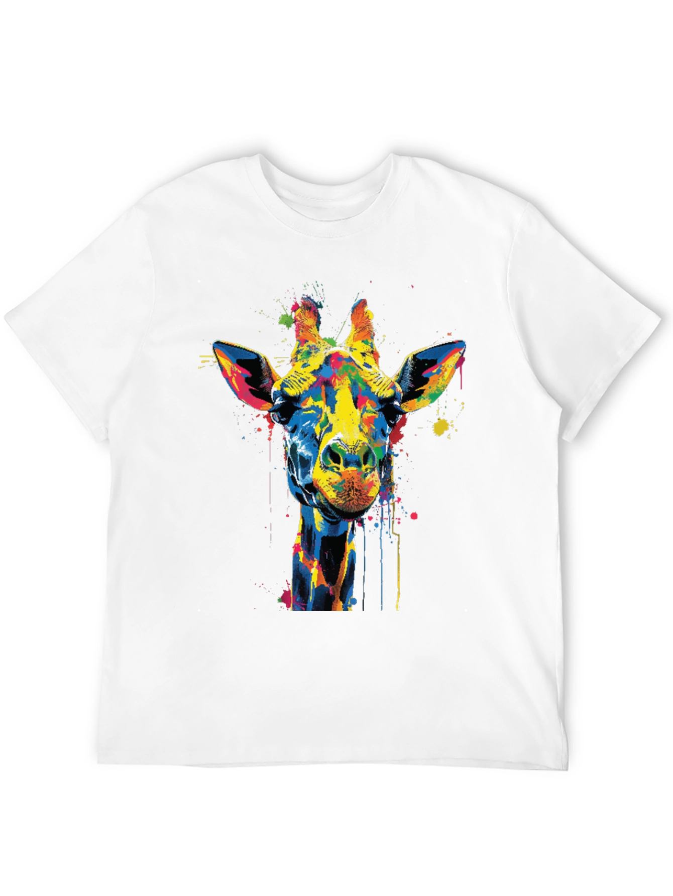 Colorful Giraffe Graphic T-Shirt