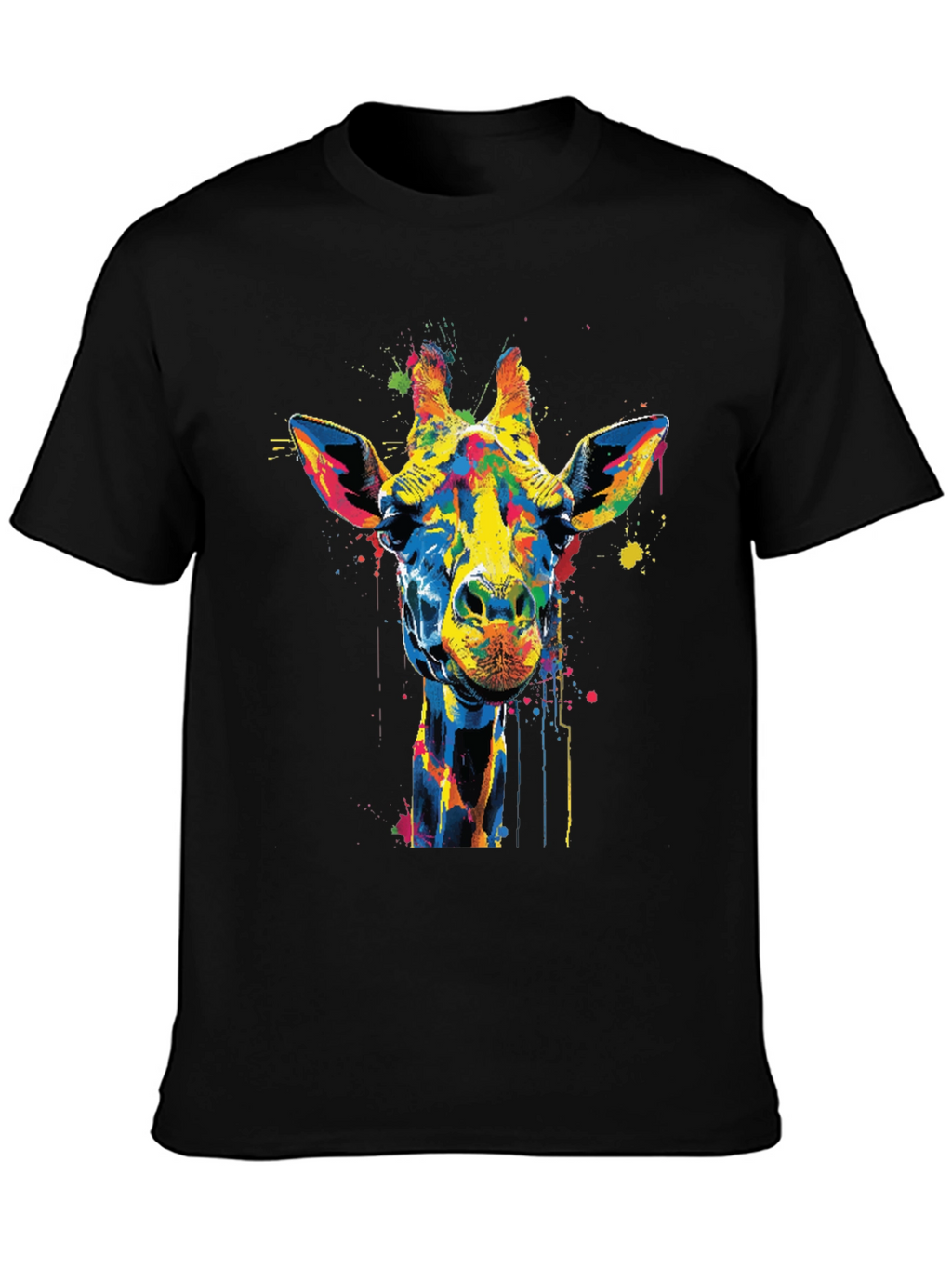 Colorful Giraffe Graphic T-Shirt