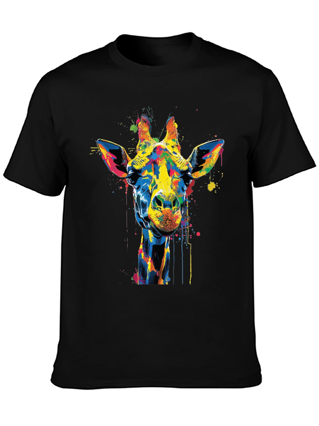 Colorful Giraffe Graphic T-Shirt
