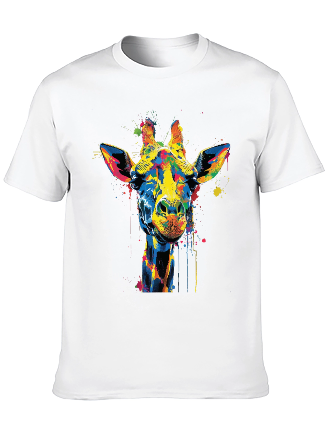 Colorful Giraffe Graphic T-Shirt