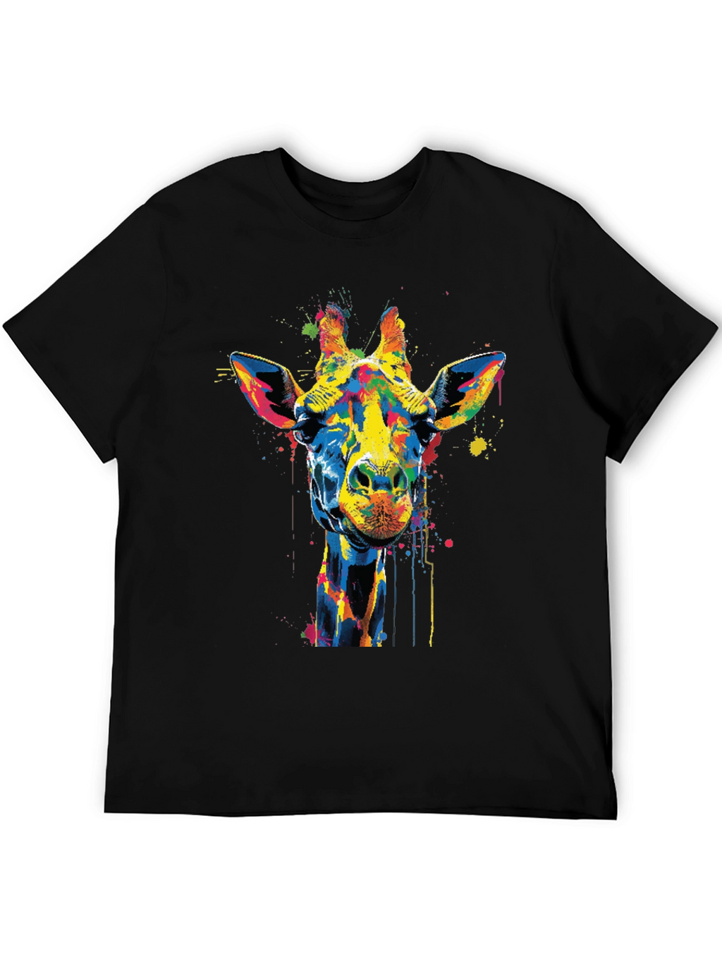 Colorful Giraffe Graphic T-Shirt