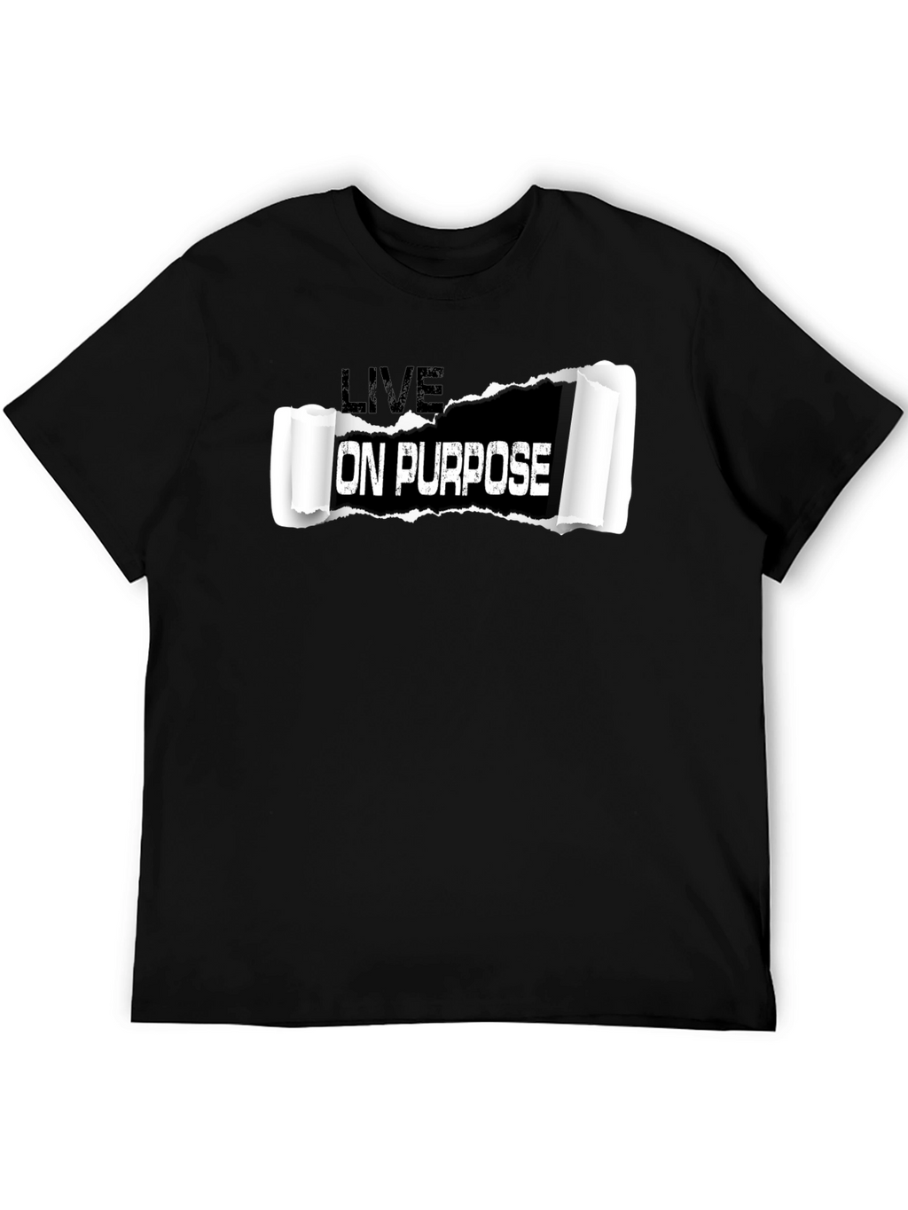 Live On Purpose Black Graphic T-Shirt