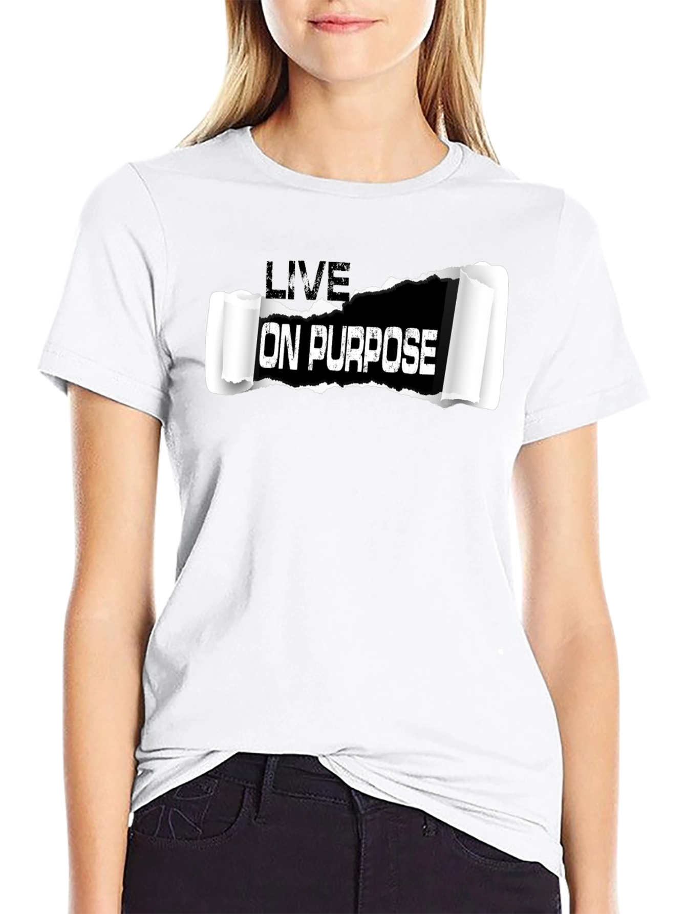 Live On Purpose Black Graphic T-Shirt