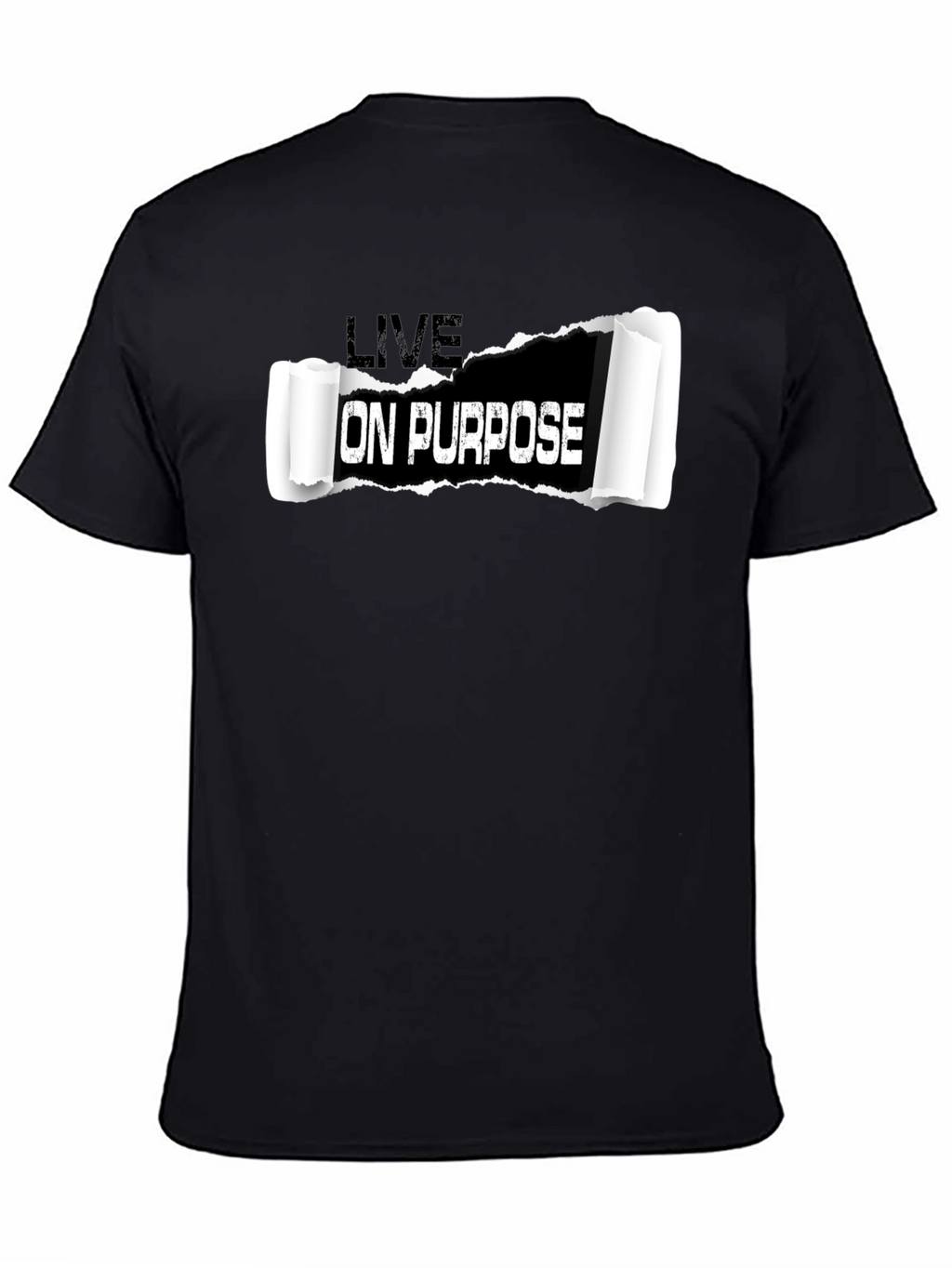 Live On Purpose Black Graphic T-Shirt
